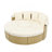 Patio Furniture Round Outdoor Sectional Sofa Set Rattan Daybed Two-Tone Weave Sunbed With Retractable Canopy, Separate Seating And Removable Cushion
