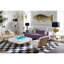Wool Checkered Area Rug in Black/White-467517948