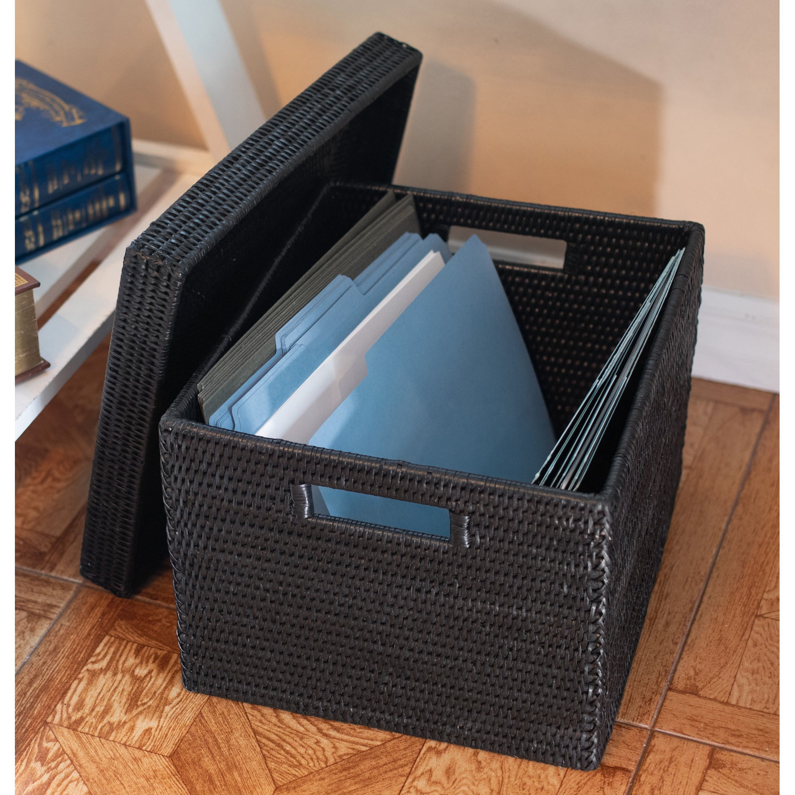 Handmade Rattan Storage Basket, Espresso