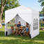 Tente de pavillon escamotable pliable résistante aux rayons UV de 6,5 x 6,5 pi avec 4 parois latérales amovibles et un sac à roulettes portable pour un usage extérieur-126333954