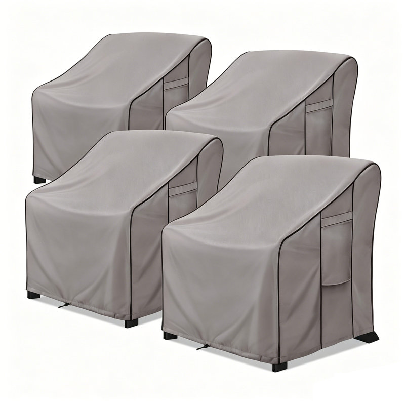 Paquet de 4 housses de chaise de patio d'extérieur imperméables et résistantes aux rayons UV de 32 x 37 x 36 po