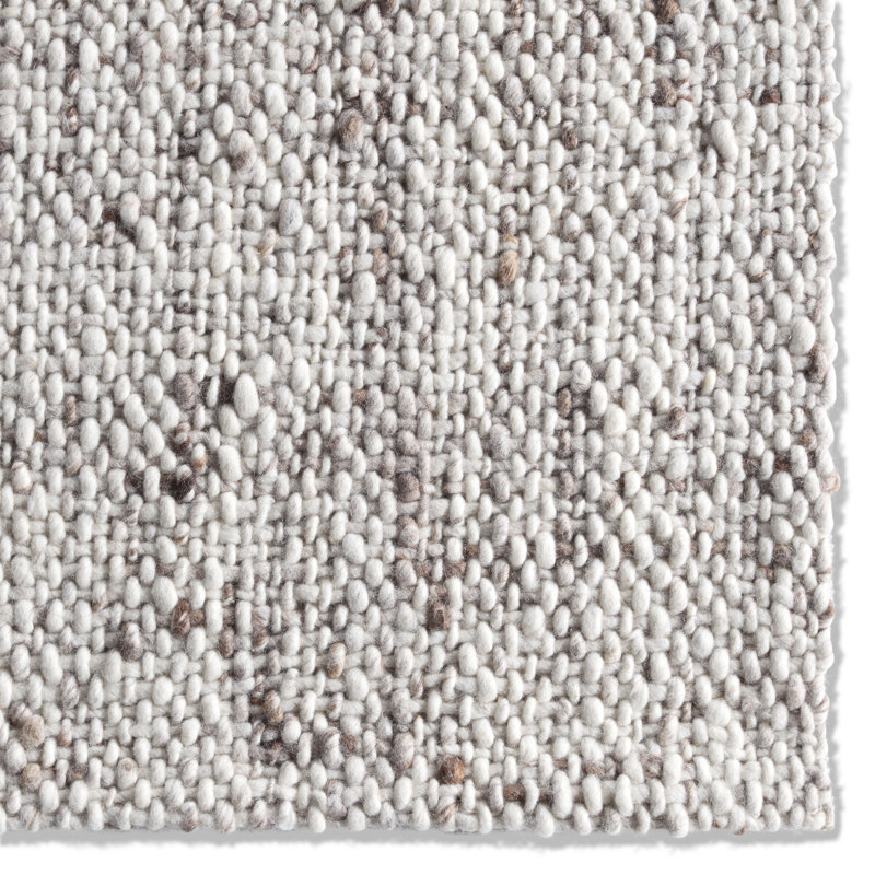 Wool Area Rug in Cream, Rectangle 9' x 12'