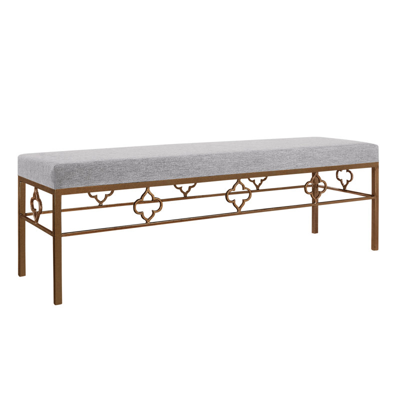 Campbell Bench, Bronzed Brass/Dove Gray