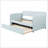 Upholstered Daybed Sofa Bed Twin Size With Trundle Bed and Wood Slat, Light Blue-129746895