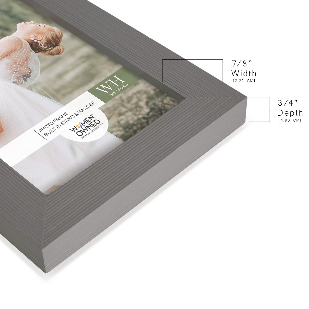 Apolline Wood Picture Frame, 8" x 10", Gray