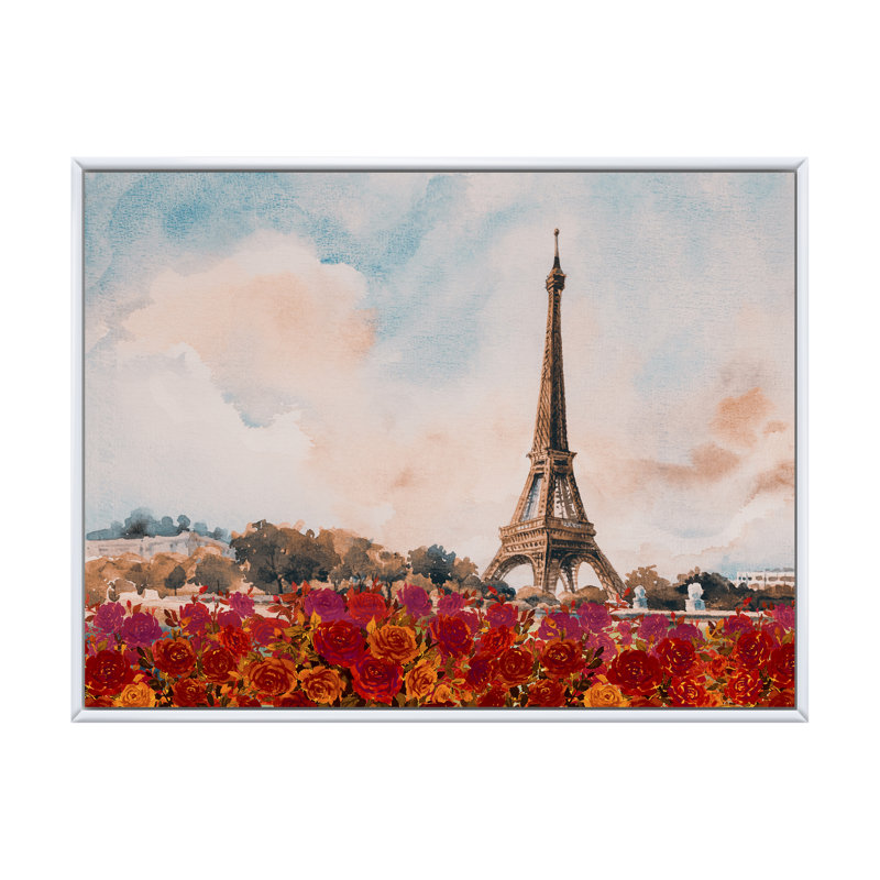 «Paris Eiffel Tower In Beau Fitul Summer VI», reproduction sur toile flottante, H 12 po x l 20 po x P 1 po