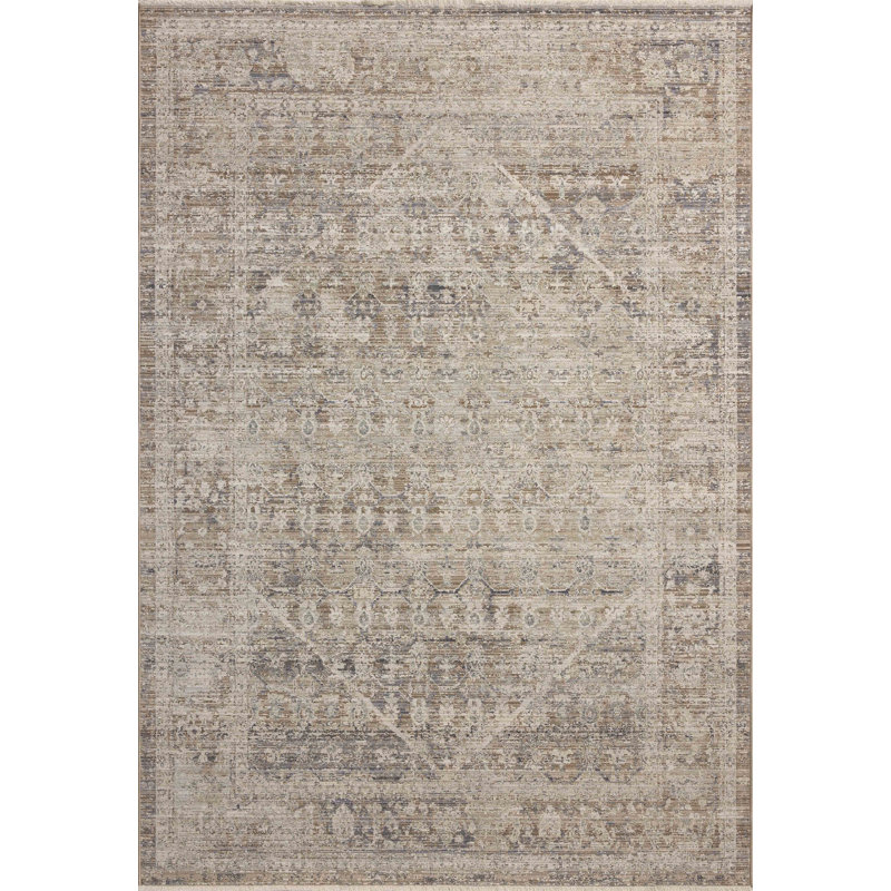Chris Loves Julia x Loloi Ida Slate / Natural Area Rug, Rectangle 3'6" x 5'6"