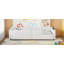 Lit plateforme simple tapissier avec garde-corps et station de charge, blanc-1359297829