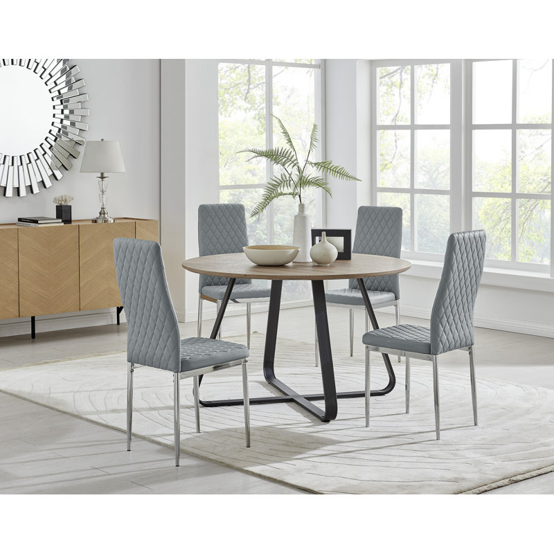 4 - Person Dining Set, Grey/Silver