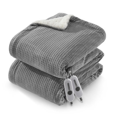 Soft Flannel Heat Blankets with 4 Heating Levels & 4 Hours Auto Off & Machine Washable for Couch and Bedroom