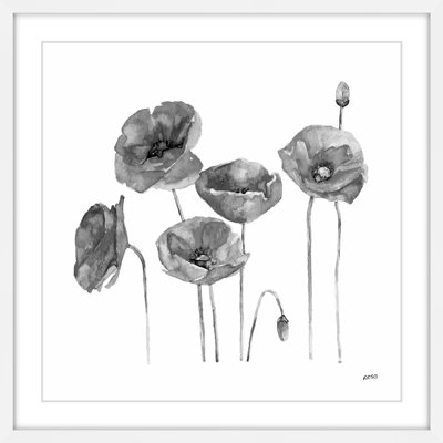 «Poppie Field II», reproduction de peinture à l'aquarelle