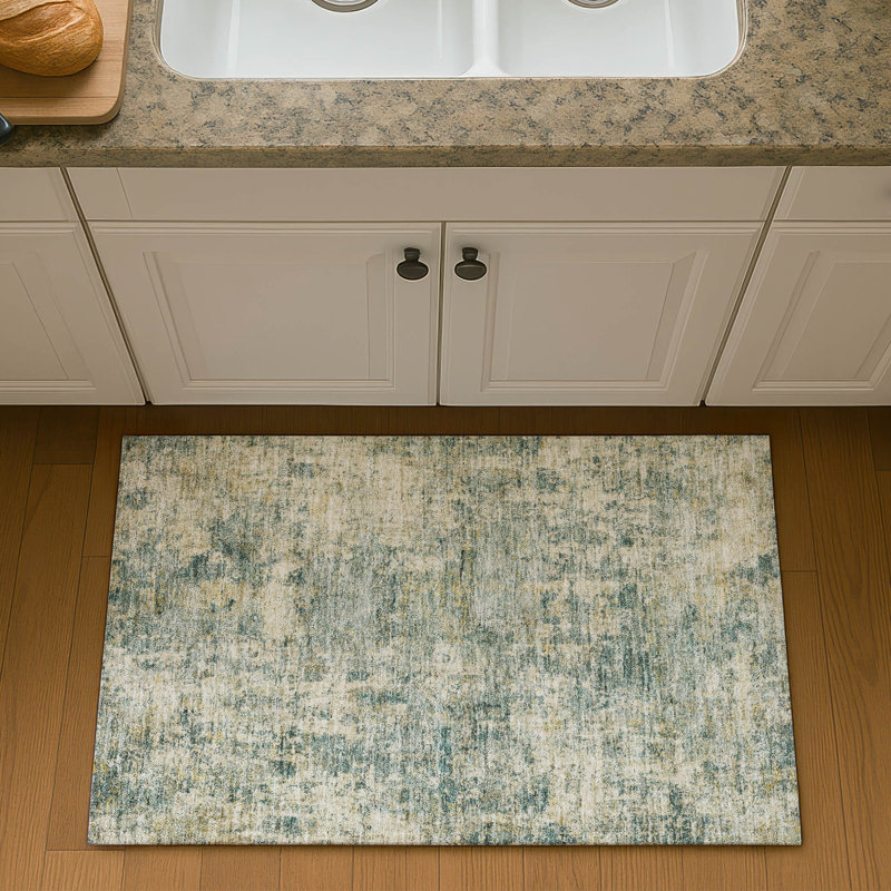 Premium Machine Washable Mayfield AMF2061 Abstract Rug, 1'8" x 2'6", Aloe