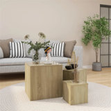 Side Tables 3 pcs Engineered Wood