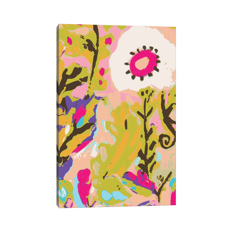 Pink Boho Floral II by Karen Fields - Wrapped Canvas Print, 30.48cm H x 20.32cm W x 1.90cm D
