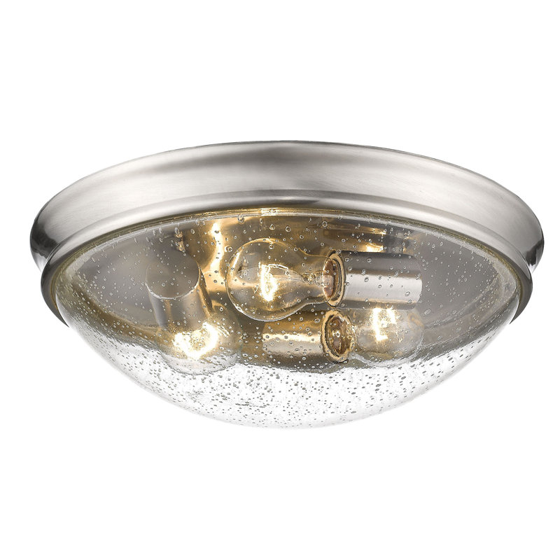 Naomi Glass Flush Mount, Brushed Nickel