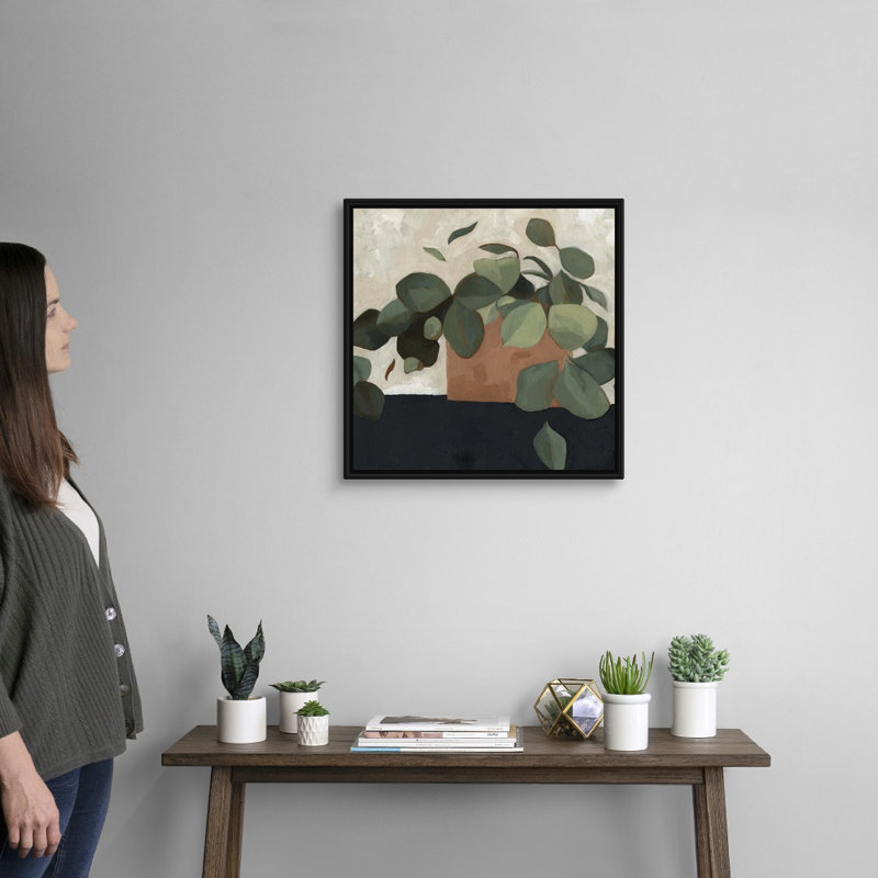 Jade Hoya II, art mural sur toile, Toile avec cadre noir, H 22 po x l 22 po