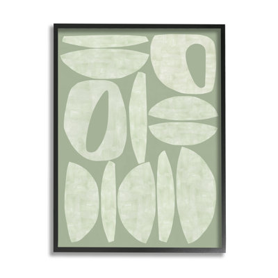 «Green Contemporary Shapes» par Flora Kouta - impression d'un cadre photo sur bois