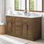 Athea 60 in. Double Sink Freestanding Almond Latte Bathroom Vanity with White Engineered Marble Top-32080301