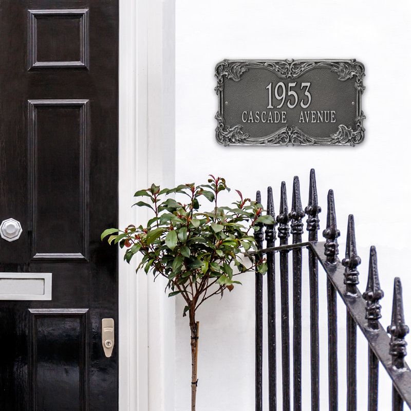 Plaque d'adresse murale sur 2 lignes Signature Series, Gris fumée, Gris, Oui