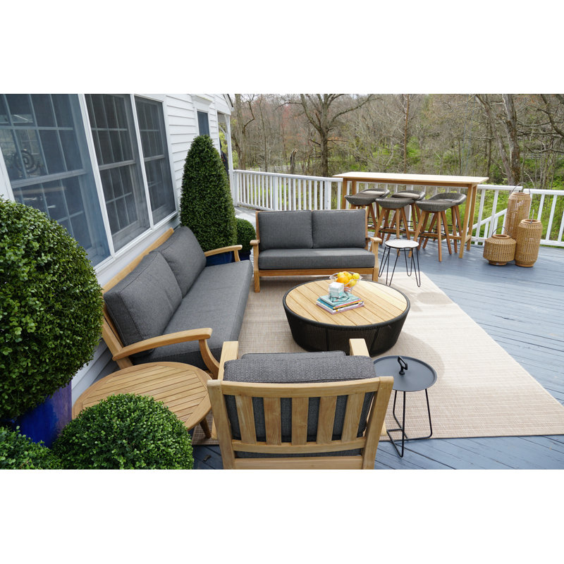 Wilcox Outdoor Round Side Table, Black