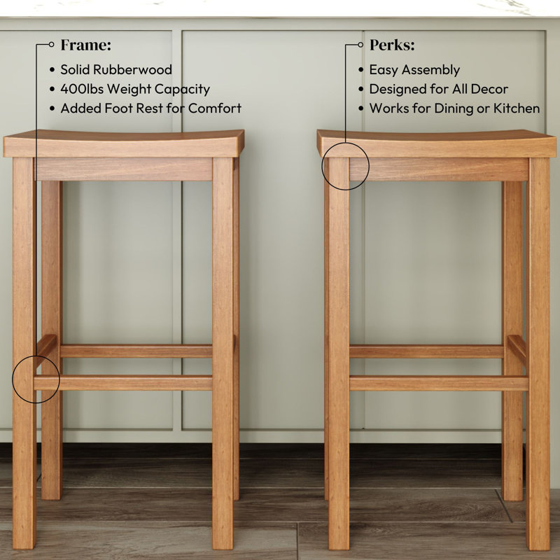 Stool Bar Height (30in) - 2 pack, Pecan, Pecan
