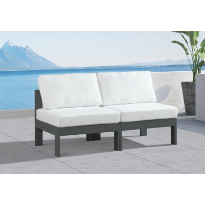 Kylis 60'' Wide Aluminum Loveseat with Cushions