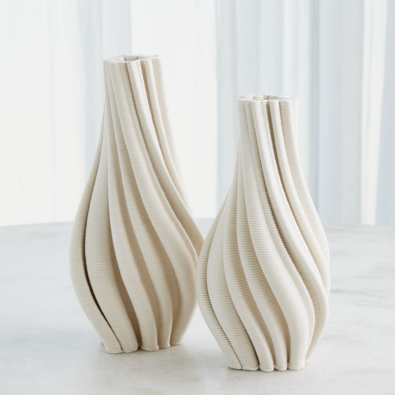 Twist Handmade Ceramic Table Vase, 12" H x 6" W x 6" D