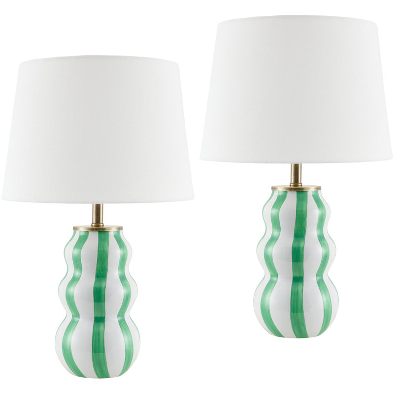 Samp Table Lamp Set, Green/White