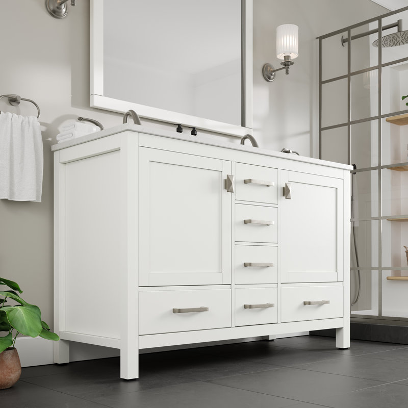 Minnich 48" Double Bathroom Vanity Set, White