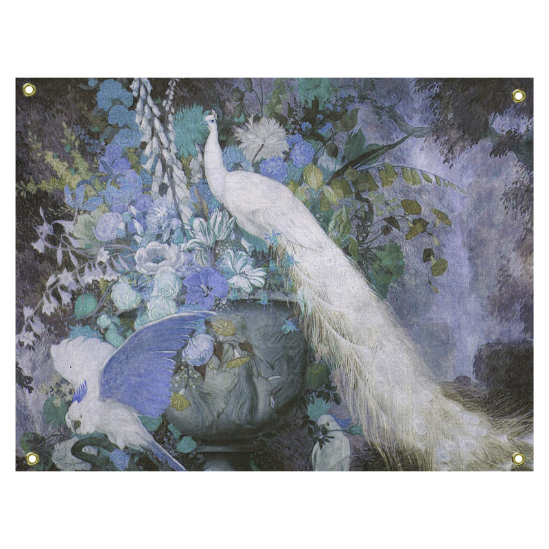 Tapisserie murale peacock Maciel, H 37,5 po x l 27,5 po, Bleu