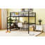 Lit mezzanine en métal noir avec bureau et 4 couches latérales - Offrez un agencement de chambre à coucher moderne et pratique en pleine grandeur et maximisez votre espace-616284456