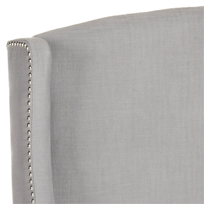 Hattiesburg Upholstered Headboard, Full, Light Gray Polyester Blend
