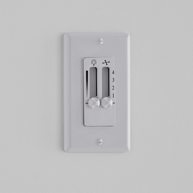 Ventilateur de plafond standard à 3 pales Adna avec commande murale et ensemble d'éclairage inclus, Acier brossé, 52"