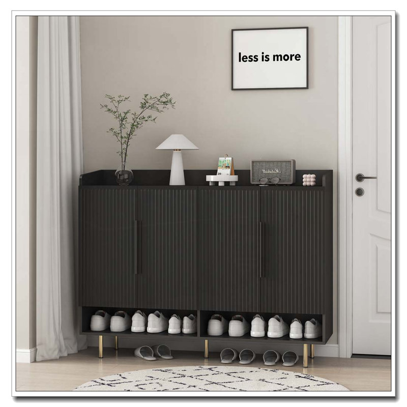 Armoire à chaussures avec 4 portes, Brun
