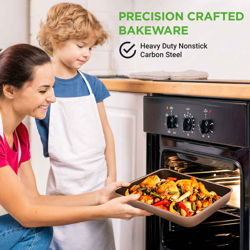 NutriChef 6-Piece Nonstick Gold Carbon Steel Bakeware Set