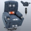Pour les salons de personnes âgées, ce fauteuil inclinable massant et inclinable en chenille est doté d'une finition bleue.-1259131089