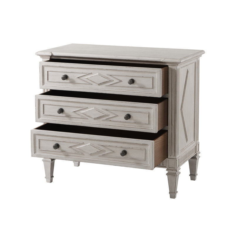 Tavel 3 - Drawer Nightstand, White