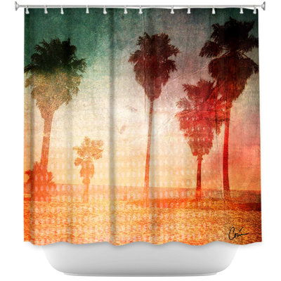 Rideau simple de douche pâle beach
