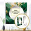 Kutay - Grand miroir carré abstrait vert et or Cascade II pour décor mural-655443610