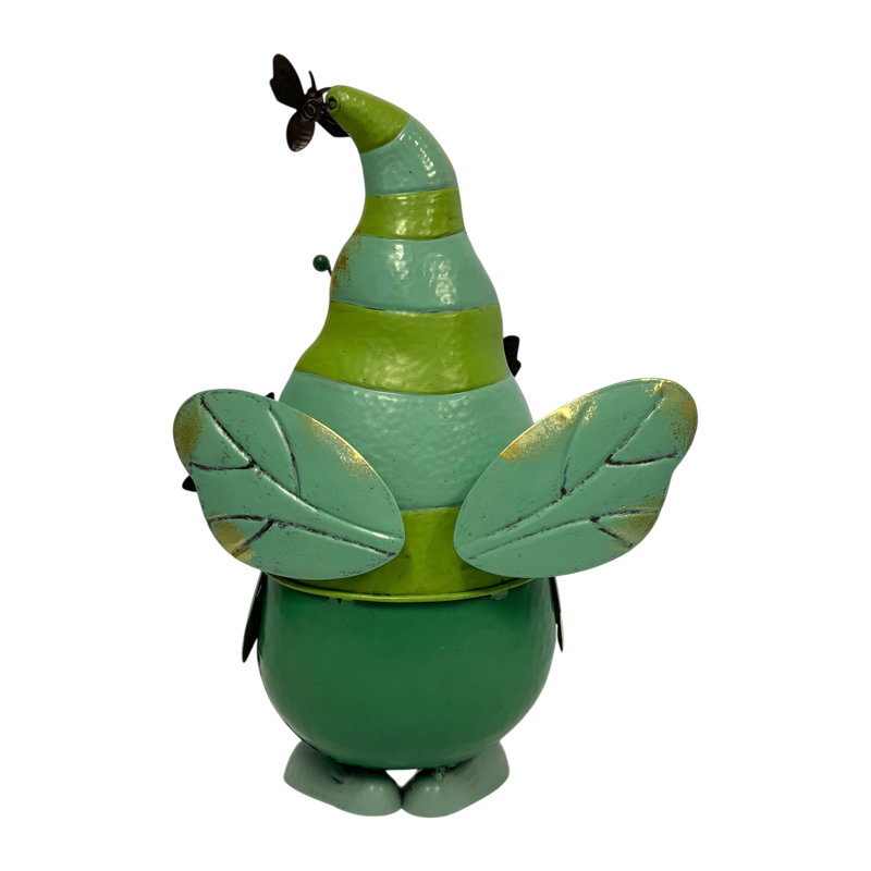 Statue de jardin verte gnome volant