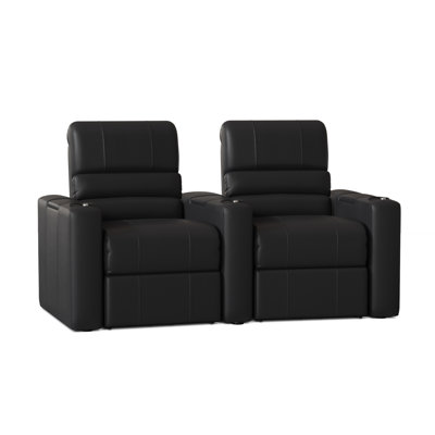 Upholstered Home Theater Seating with Cup Holder