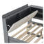 Lit plateforme pleine grandeur avec lit gigogne et tablette de tête de lit rotative, cadre de lit d'invité en bois gris-918145171