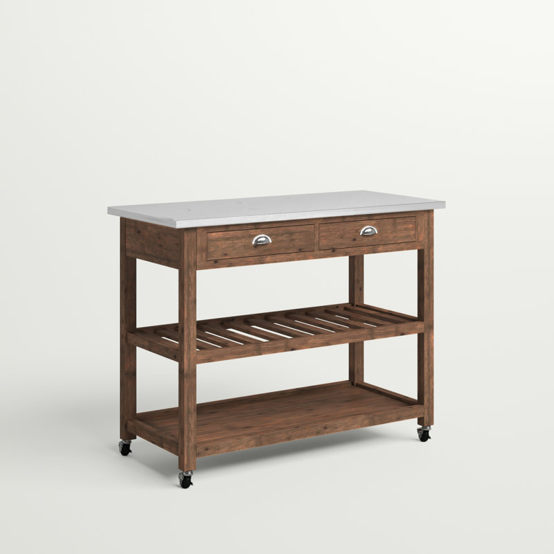 Corbi Kitchen Cart, Barnwood Wire-Brush
