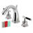 Kingston Brass Kaiser Two-Handle 3-Hole Deck Mount Widespread Bathroom Faucet with Brass Pop-Up Drain-51703001