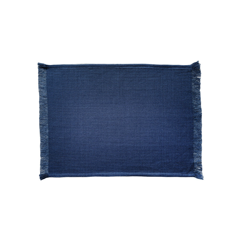 Napperon en coton tissé gaufré 20 po Jakayla, Bleu