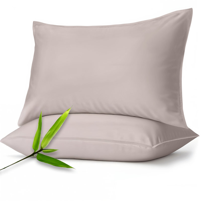 100% Viscose from Bamboo Pillowcases Only, 300 Thread Count, Hidden Zipper, Cooling Breathable, Bedding Pillow Covers for Hot Sleepers - Gift-Ready Packaging, PACK OF 2 (Gray Mist)