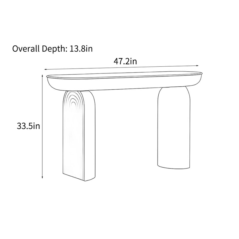 Console simple, moderne et tendance, H 33,5 po x l 47,2 po x P 13,8 po, Noir