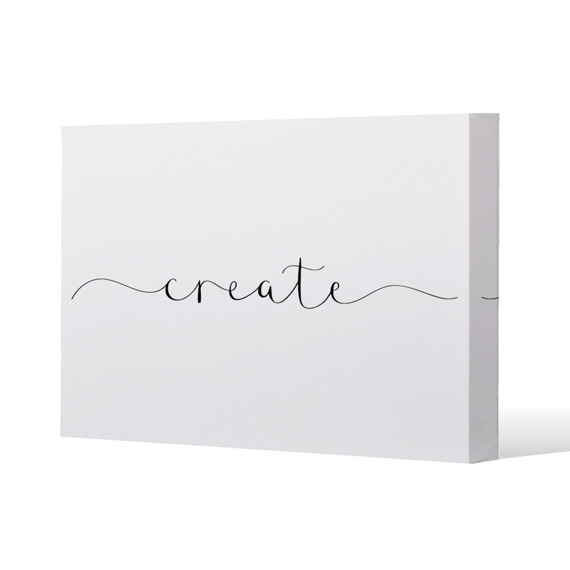 Text Create Slim Style Canvas Print, 15mm Slim Real wood., 90 cm H x 120 cm W