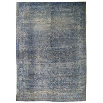 One-of-a-Kind Rectangle 8'10" X 11'10" New Age Area Rug in Ivory/Royal Blue