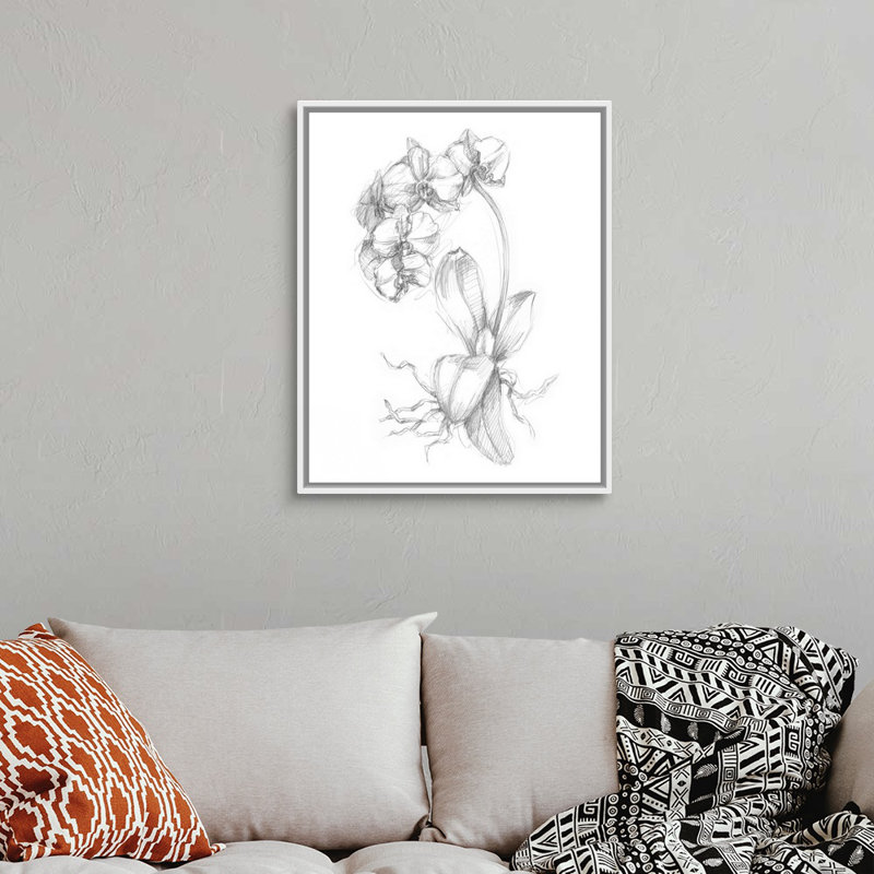 Art botanique sur toile, Toile avec cadre blanc, H 30 po x l 24 po x P 2 po